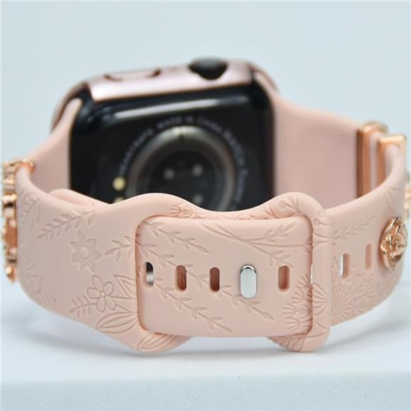 NEW Pink Apple Watch Band rose Gold Charms main image 4